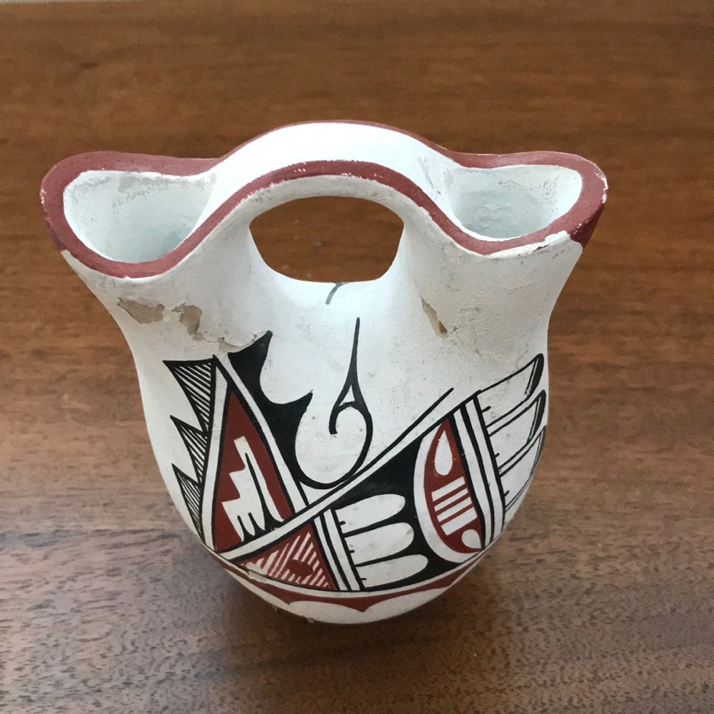 Native American Style Painted Wedding Vase - Picture 2 of 5